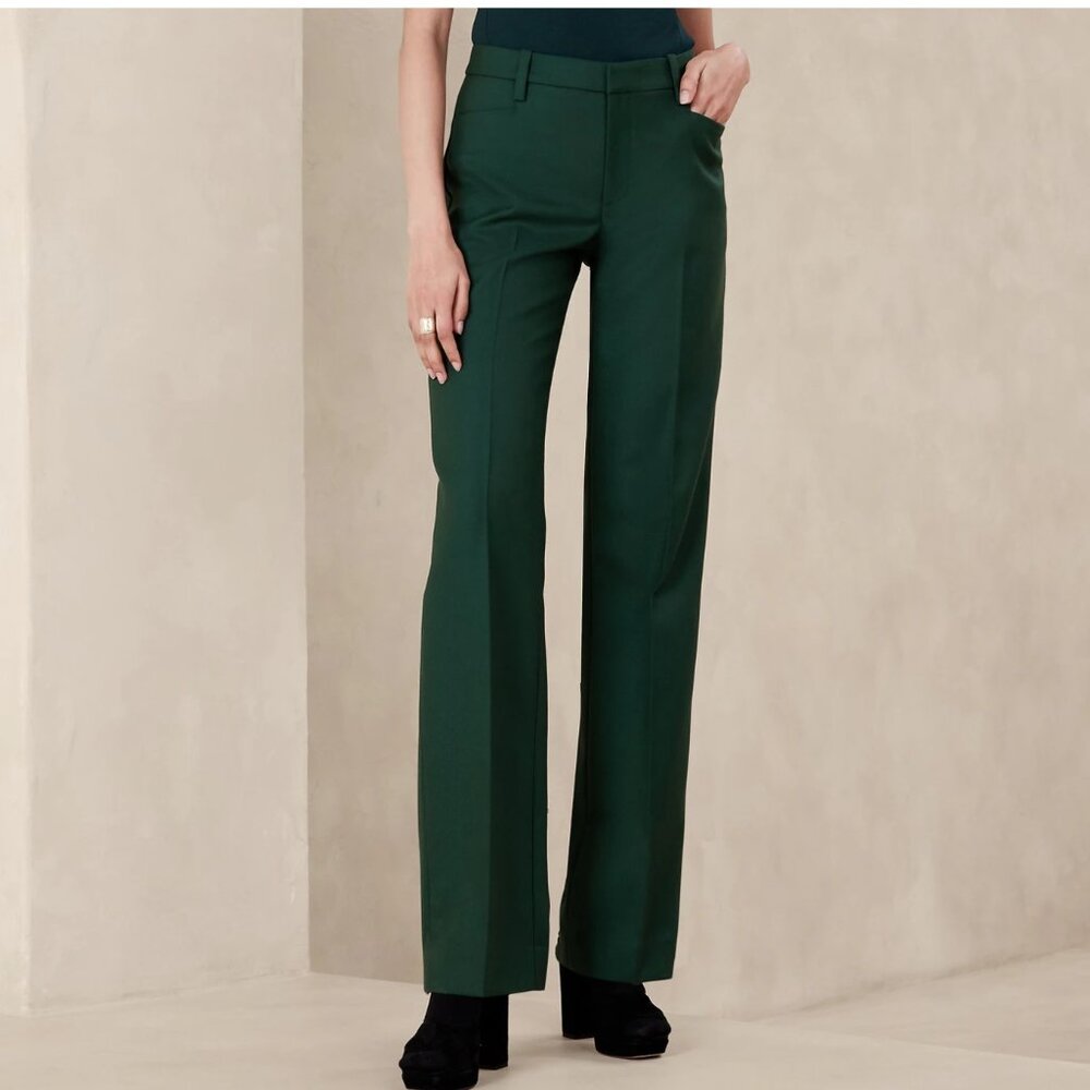Banana Republic Green High-Waisted Trousers